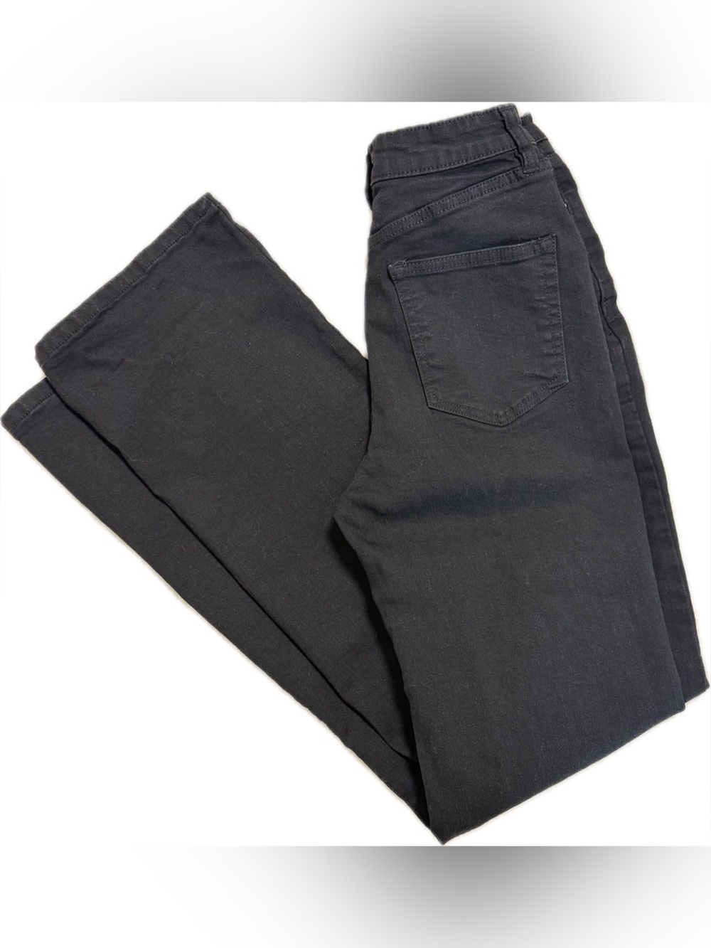 Fashion Nova TALL Black Straight Leg Cotton Jeans Size 3 Long High Rise Stretch